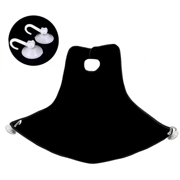 Rakduk for barbering, rengjøringsduk for hårklipp (svart (med transparent sugekopp))