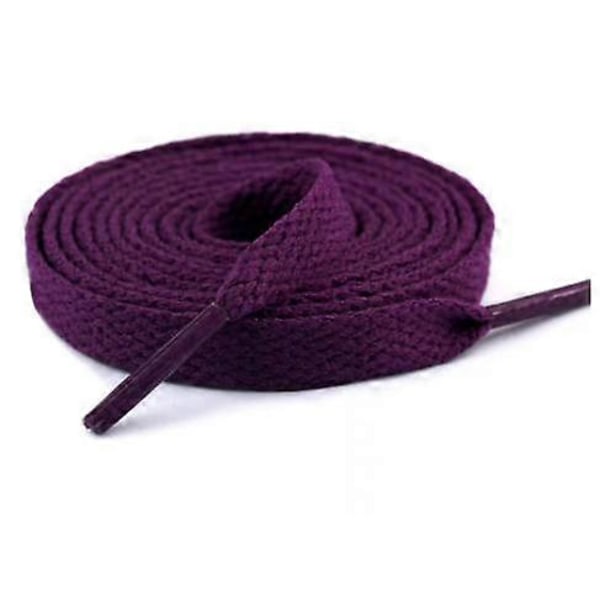 Flade Snørebånd 8mm Brede Snørebånd til Sneakers Premium Træningssnørebånd Erstatninger til Atletiske Sportssnørebånd Lilla Purple 51-  ( 130 cm )