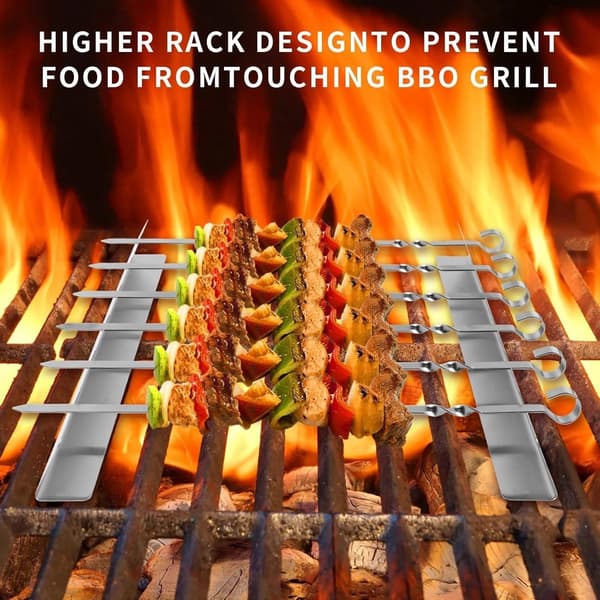 4 stk. - Spydholder - Spydstativ i rustfritt stål - Grillspydholder