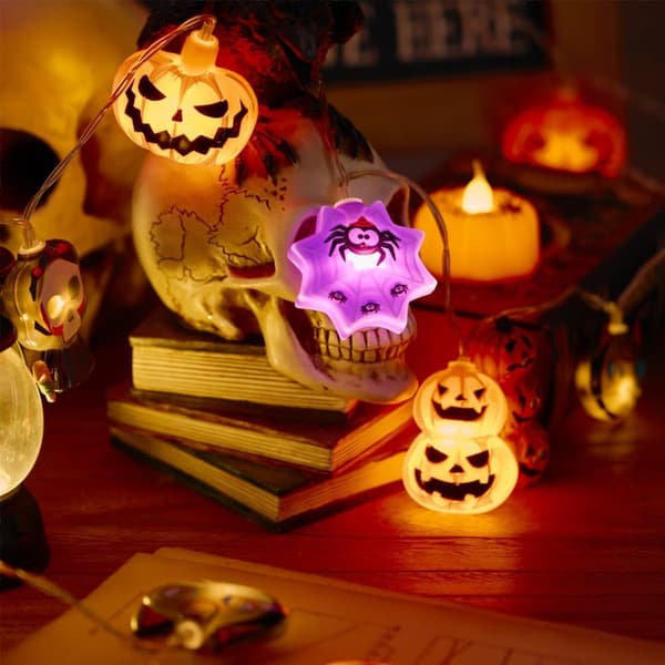 Halloween String Lights, 3 Meters Long, 20 LED Beads, Battery Operated, 8 Flashing Modes