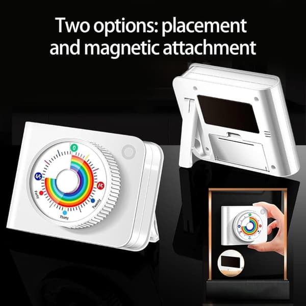 2-pack Visuell Timer 60 Minuter – Tyst Magnetisk LED-Timer för Matlagning, Träning och Studier_OF