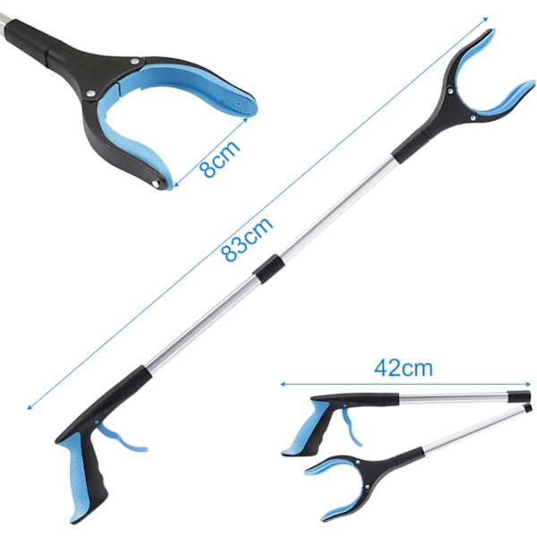 Gripeklør 1 stk - Søppelplukker med Magnetisk Spiss - 80 cm Lang Rekkevidde Hjelpende Håndplukker Stav for Voksne Barn - Plukke Verktøy Rekkevidde