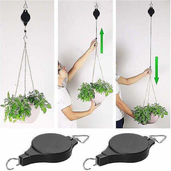 2-pack Justerbara Hängande Korgvinschar, Justerbara Hängande Korgvinschar med Tunga Krokar för Blomkrukor och Fågelmatare Heminredning