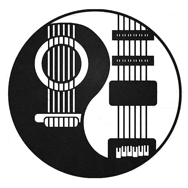 (28X28CM, gitar) metalldekorasjon. Flytende veggkunst og