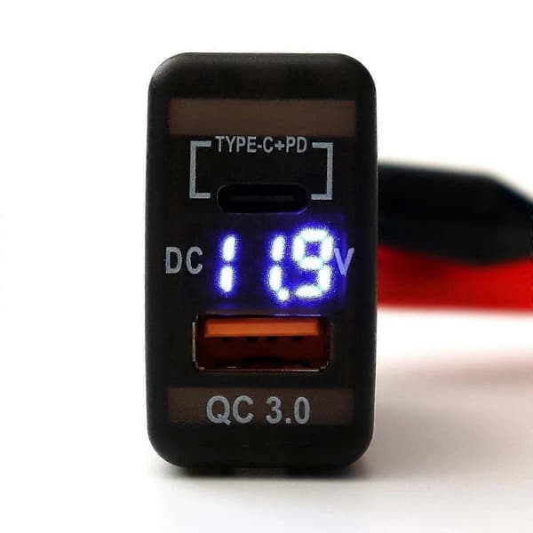 Bil Type-C+PD QC3.0 Oplader Dobbelt USB til Prado