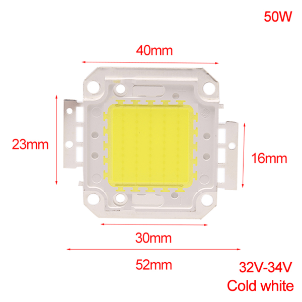 COB LED Chip Lights SMD-lampa 100W 50W 30W 20W 10W strålkastare 50W-Kallvit