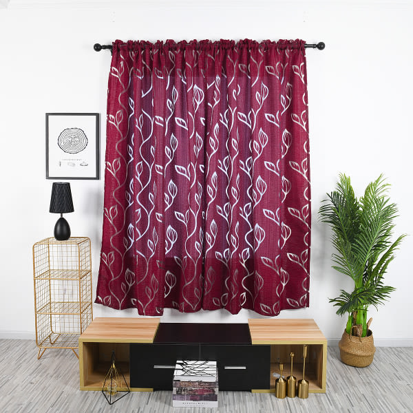 Sovrums gardiner med mjuka ihåliga fönster dämpar ljuset Red Wine 100x130cm