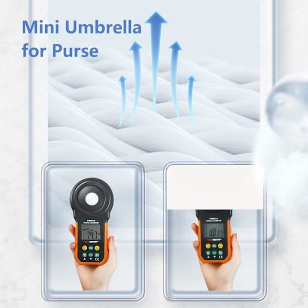 Mini lomme paraply til håndtaske, bærbar og kompakt perfekt til regn og sol med UV-beskyttelse White