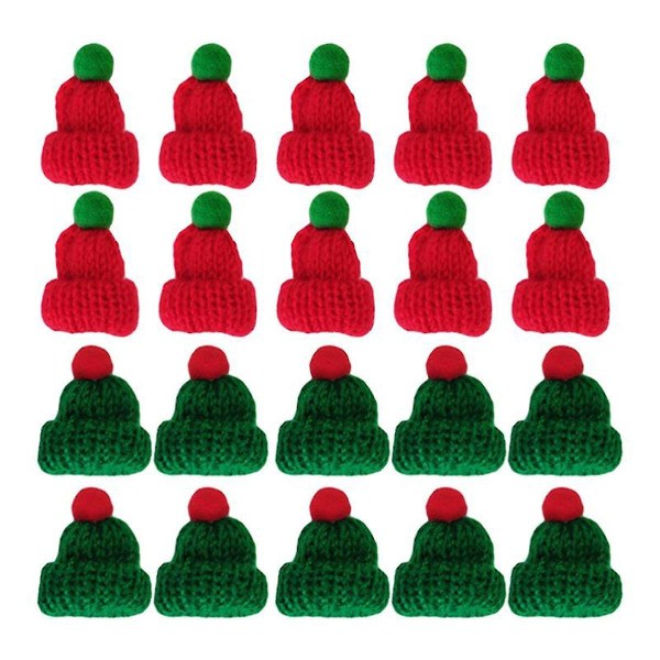 20st jultomtemössor i miniatyr julvinsflaskor Dekor gör-det-själv Mini yllehatt Stickad Littl