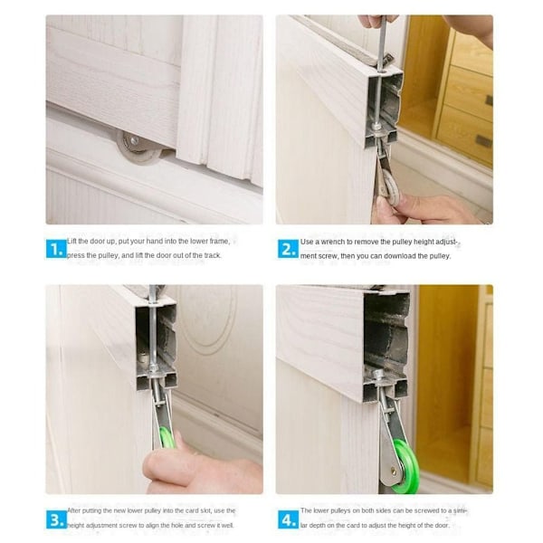 4 ST Dørløbere Ruller Skydedørs Hjul STYLE 4 STYLE Style 4 Style 4