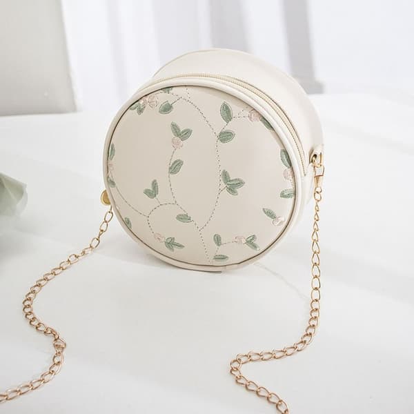 Runda Handväskor Crossbody Väskor VIT White