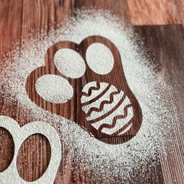 Påskharefootprints återanvändbara mallar rekvisita: Skapa nyckfulla kanintassavtryck med vår fotavtrycksmall för påskdekorationer