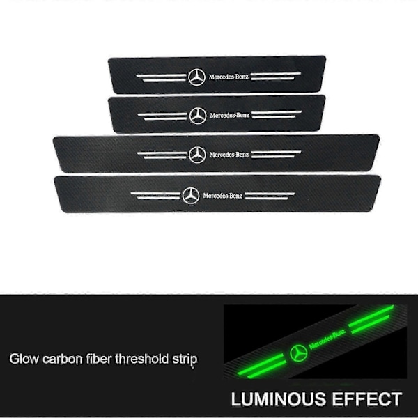 Nytt Automatiskt Dörrtröskelskydd Anti-repa Dörrtröskelskydd Kompatibelt med Biltillbehör snabb-WELLNGS Benz 4pcs