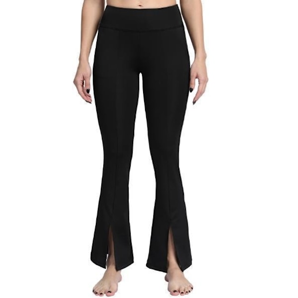 Black Bootcut Leggings with Pockets and Split Black Black m