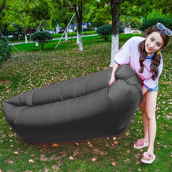 Luftsofa / LayBag med Solskjerming - Oppblåsbar Black Svart