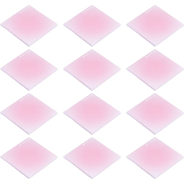 3 x 3 Tum Gradientfärgade Klisterlappar, 12-pack Klisterlappsblock 50 Blad/Block Stark Häftförmåga för Hem, Kontor, Företag, Rosa