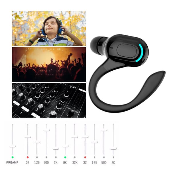 Trådløse Bluetooth-hovedtelefoner In-Ear til iPhone Samsung Sort Black