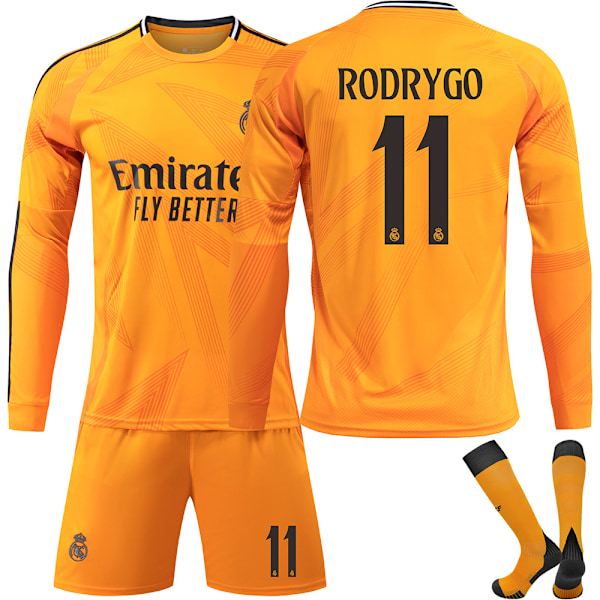 2425 Real Madrid Jalkapallopaita Nro 5 Bellingham 7 Vinicius Jr. Pitkähihainen Jalkapallopaitasetti Aikuisten ja Lasten Nro 11 RODRYGO No.11 RODRYGO XL