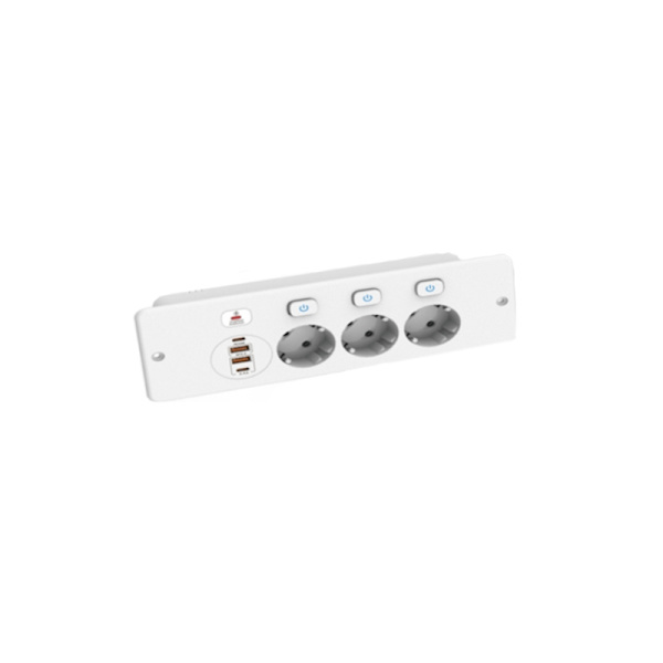 BKL-E68 Inbyggt uttag - Europeisk standard Vit Hvid
