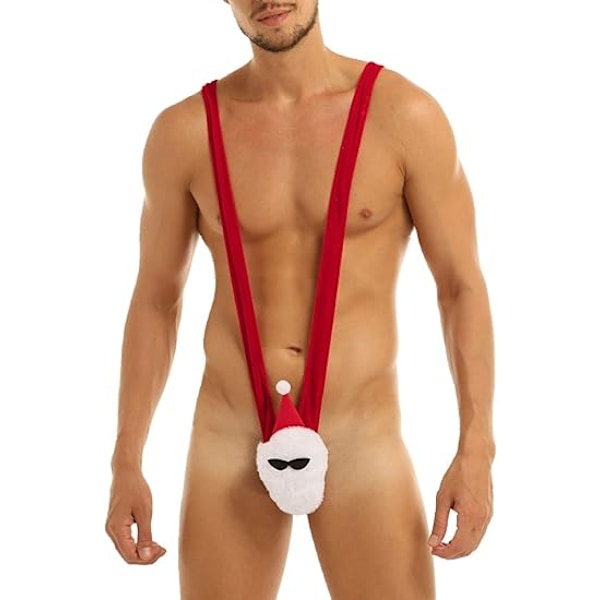 Mankini för män, roliga jultomteunderkläder, badkläder