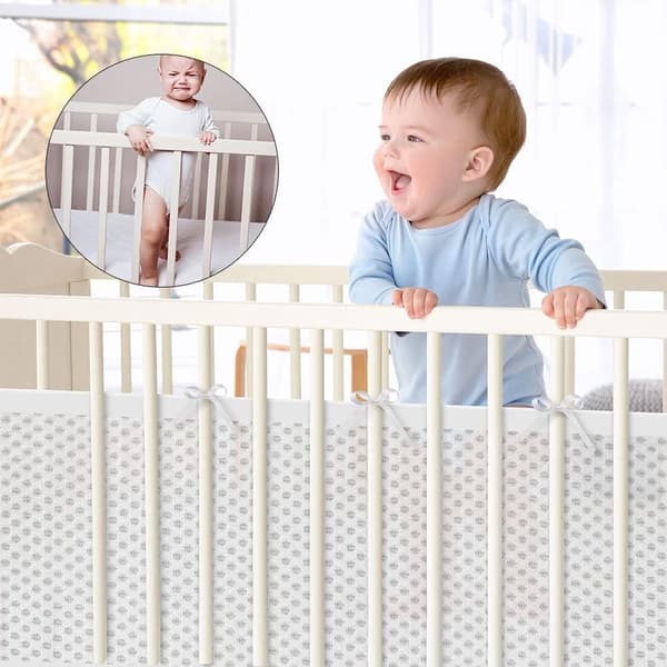 Babysengs Bumper Sæt - Sæt med 2 - Sengs Bumper - Seng Sidebeskyttere - Anti - bump Kant