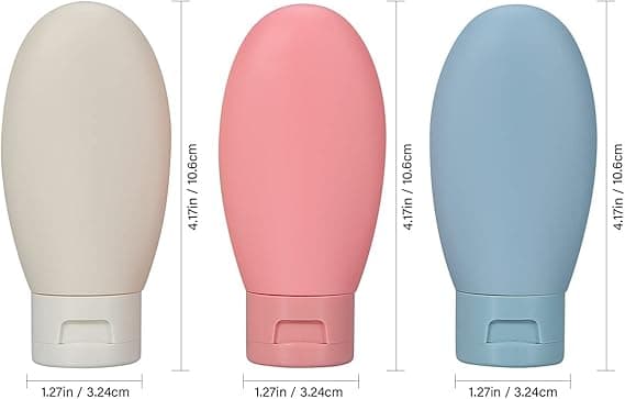 3 reseflaskor, tomma flaskbehållare, reseflaska 60 ml