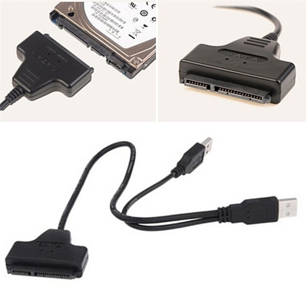 2017 Digital USB 2.0 til SATA Konverter Adapterkabel til 2.5 SA Sort 5cm*4cm*1cm