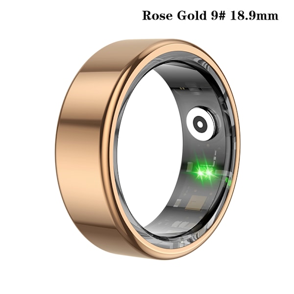 Smart Ring Fitness Helse Tracker Titanlegering Finger Ring F Gold 18.9mm