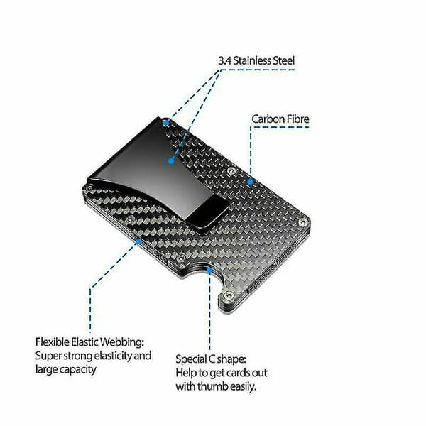 RFID Blocking Carbon Fiber Minimalist Ridge Wallet for Men