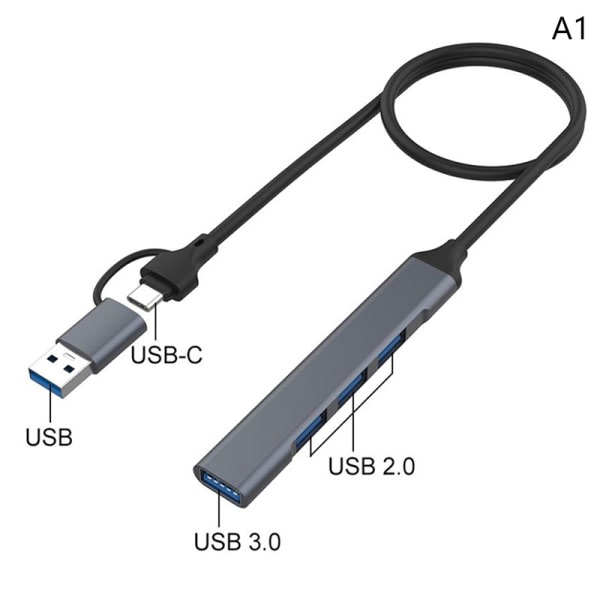 1:a 4 portar/7 portar i 2 USB-C Splitter Typ C HUB 3.0 Adapter A1