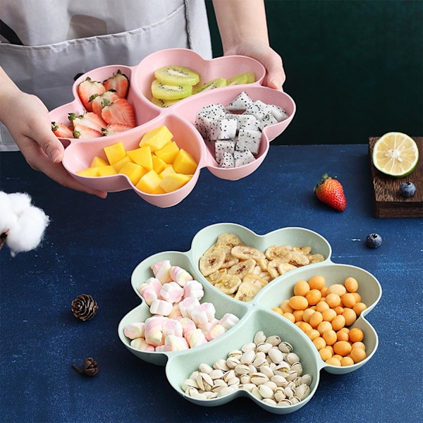 4-pak Aptitvækkerbakke Frugtfad Snackskål Nøddefad Snackfad