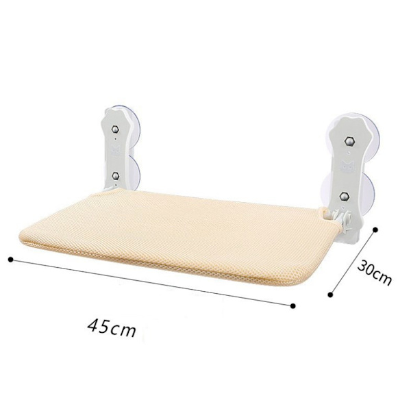 (45x30cm) Katt Hengekøye Foldbar Vindus Katt Seng med Stabile Sugkopper Reversibel Matte Opptil 15kg