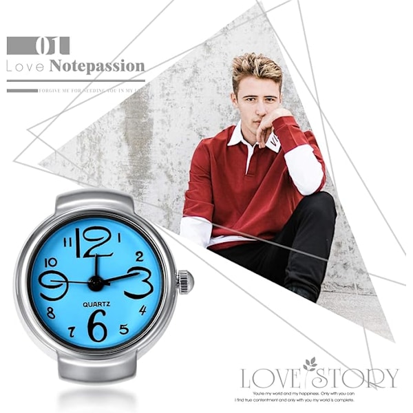 Sormuskello Creative Elastic Round Quartz Sormuskellot, Ystävänpäiväksi unisex blue