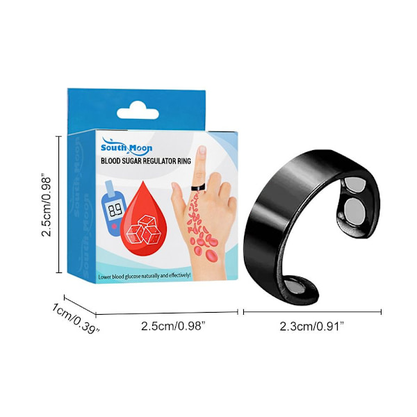 Socker Kontroll Ring Diabetes Lindring Ring Magnetisk Terapi Ring