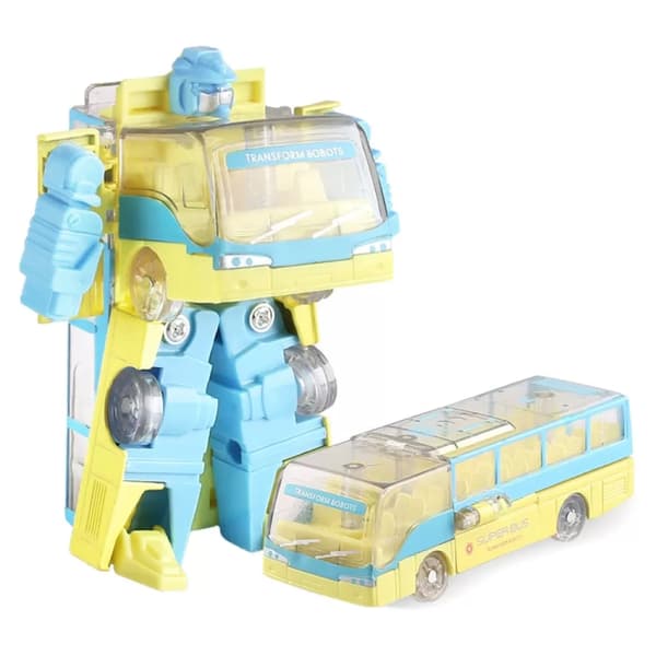 Mini Legering Transformer Buss Robot Buss Autobot Modell Leksak - Blå
