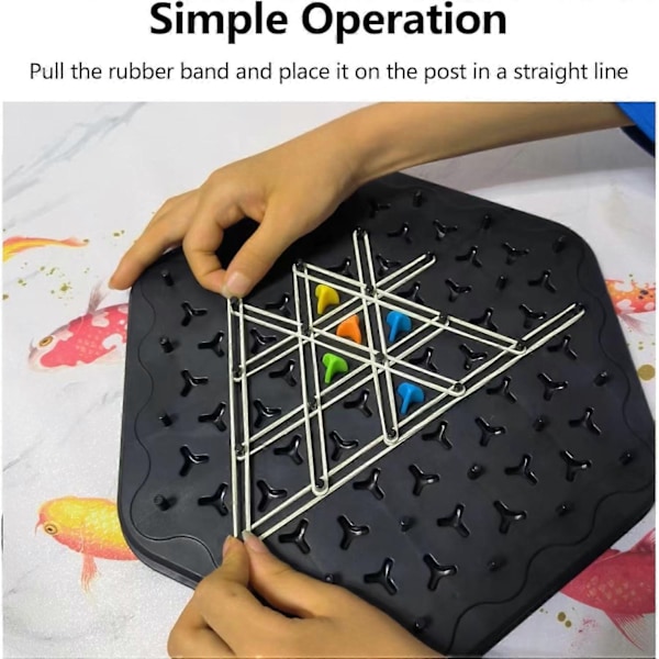 Chain Triangle Game, Gummibandsutlösarspel för 2 till 4 spelare, perfekt för familjesammankomster