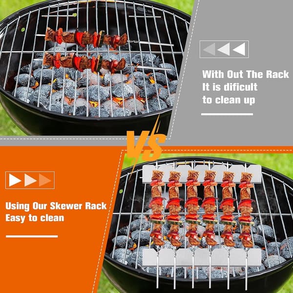 4 stk. - Spydholder - Spydstativ i rustfrit stål - BBQ spydholder