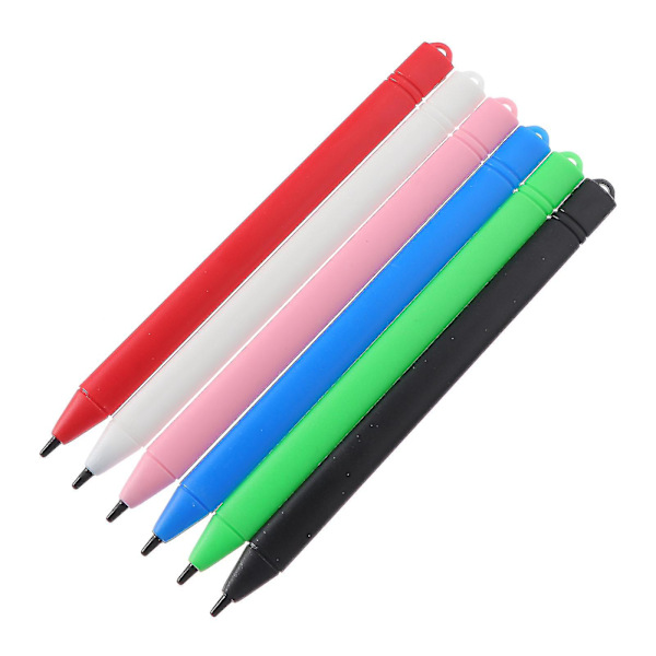 6 stk LCD-tegnebrett penn magnetisk penn tegneleke