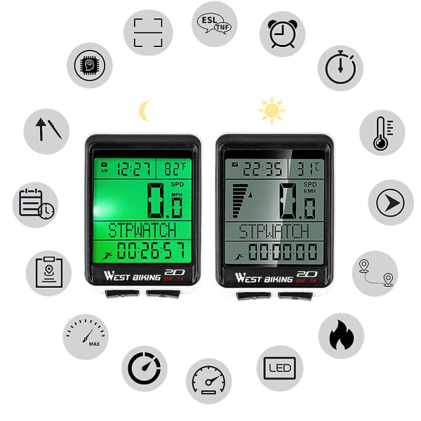 Cykelcomputer Cykelodometer Trådlös Vattentät
