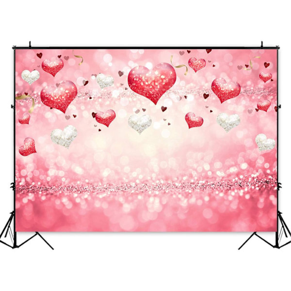 Valentinsdag bakgrunn rosa hjerte glitter paljetter bokeh fotografering bakgrunn bryllup 5x3ft foto bakgrunn nyfødt brud