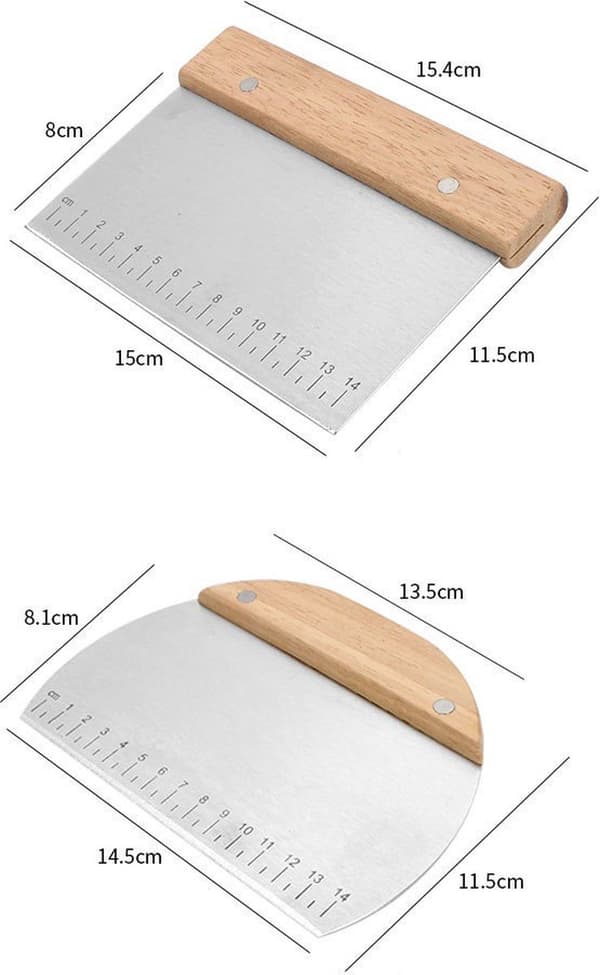 Deigskrape - 2 stk - Deigskrape - Deigkutter - Deigkutter - Kakeskrape - Halv