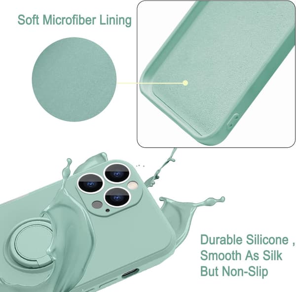Silikon Ringholder Deksel for iPhone 13 Pro Max, Fullstendig Beskyttelse