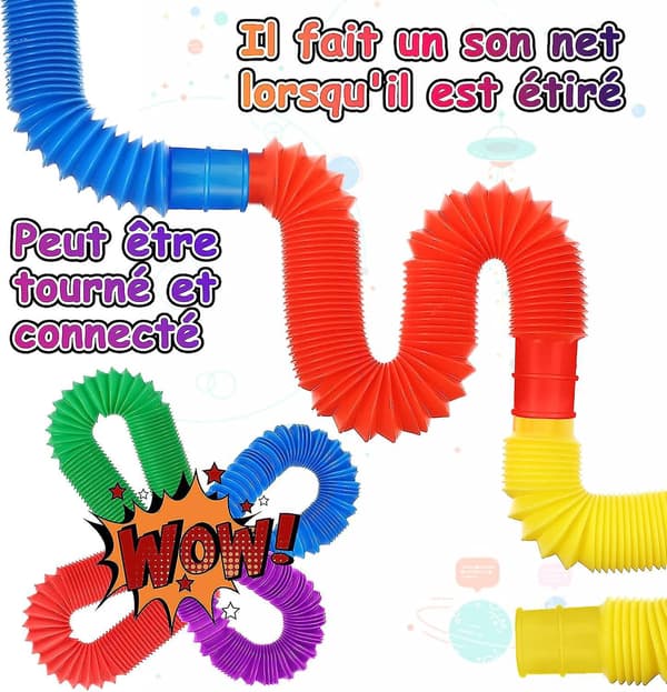 6-pak Mini Pop Tubes Sensorisk Stress Relief Legetøjssæt - Tilfældige farver