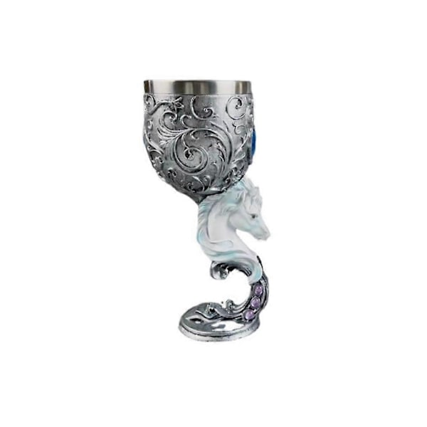 Middelaldersk 3D Preget Dragebeger Rustfritt Stål Resin Øl Vin Beger Nyhet Gotisk Kopp Kalk Hjemme Bar Party Tilbehør Unicorn