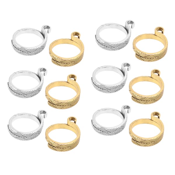 12 stk. Strikke Hækle Loop Ring Legering Justerbar Garn Guide Fingerholder Hækle Ring