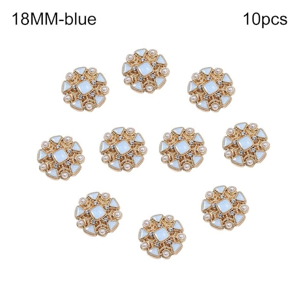 10 stk Perle Klesknapper Skjorteknapper BLÅ 18MM10STK 10STK blå 18MM10stk-10stk