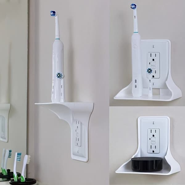 Portable Wall Outlet Shelf No Drilling, Easy Storage for Single Outlet_OF