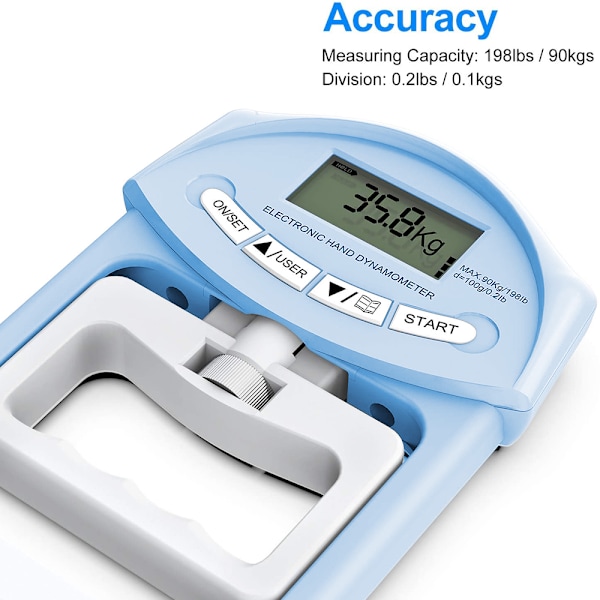 Digital hånddynamometer grebsstyrkemåler Automatisk