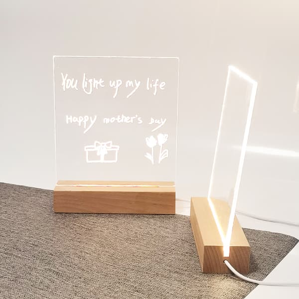 Skrivebordslampe med LED-lys og base til DIY-graffiti, akrylplade med natlampe 0.4