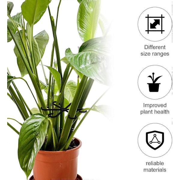 SBSG 4 st Växtstöd för Klätterväxter i Kruka, Återanvändbara Växtstöd i Plast, Blomstöd, Växtpinnar, Spaljé, Stamkrok, Tillbehör för Växtlighet